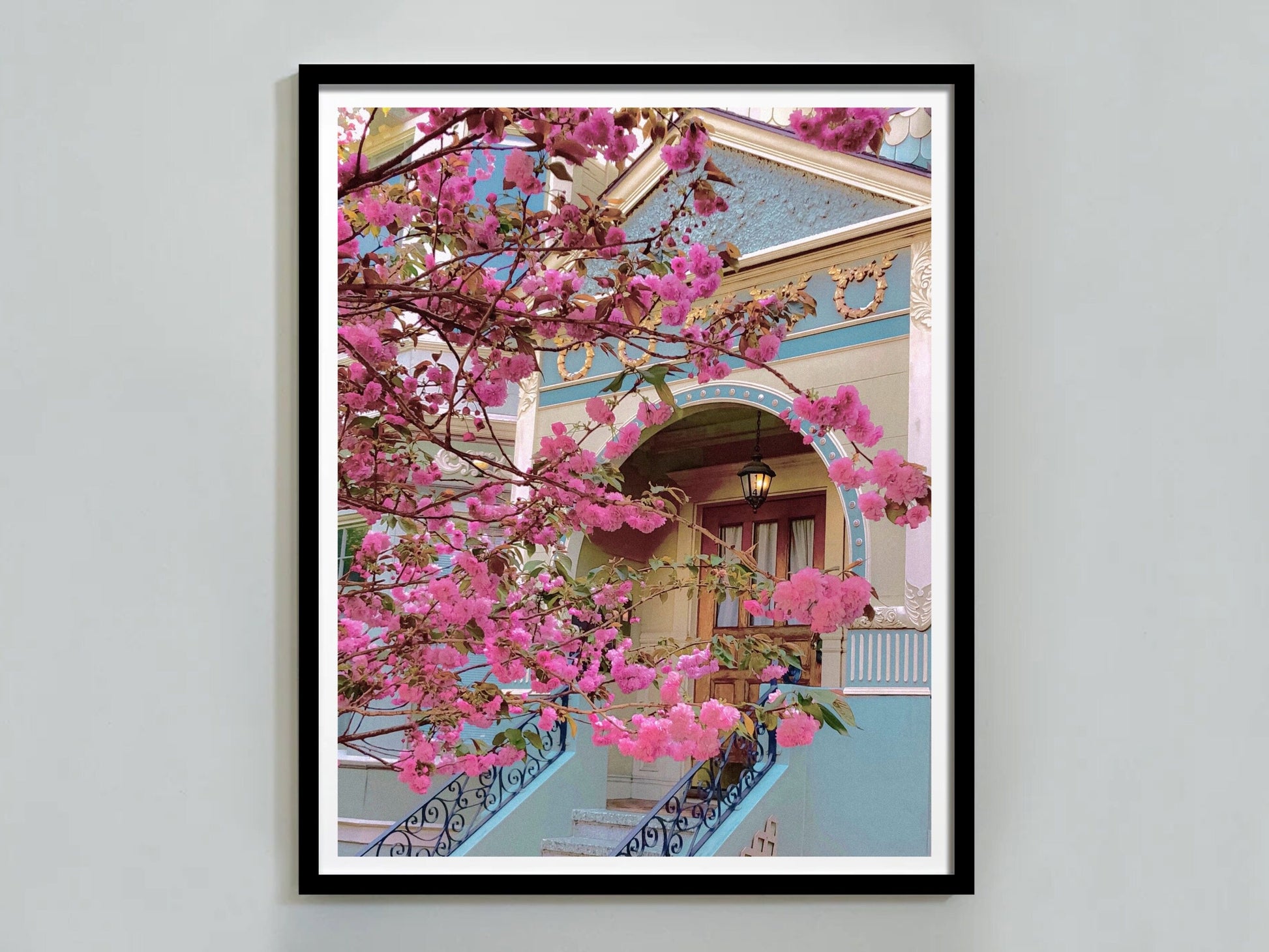 beautiful pink tree print tabebuia chrysotricha pink flowers blossom in spring fresh florals print neotropical tree background poster printable wall art poster, digital download