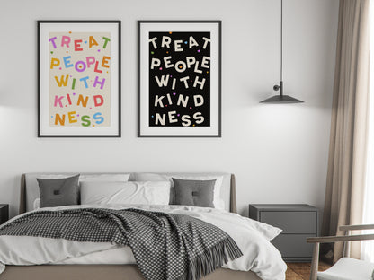 Harry Styles Typography Poster Treat People With Kindness Quote Wall Art Digital Download