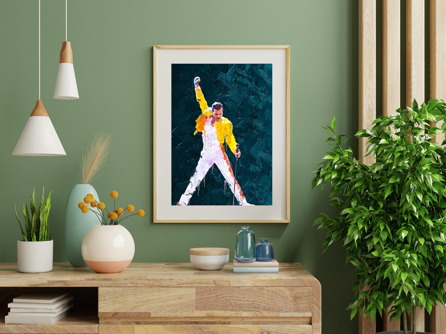 Freddie Mercury Poster Queen Iconic Singer Music Legend Wall Art Digital Download