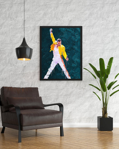 Freddie Mercury Poster Queen Iconic Singer Music Legend Wall Art Digital Download
