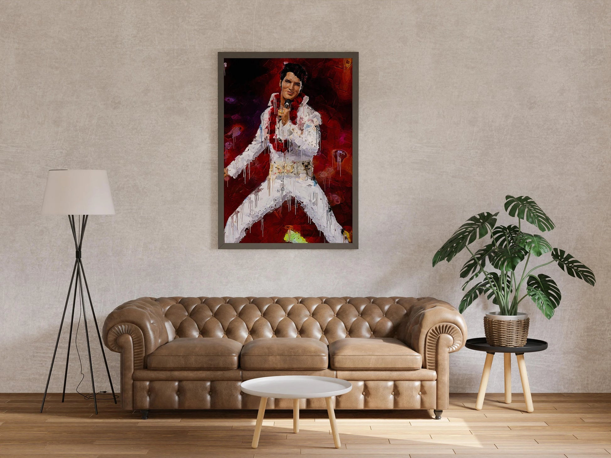 Elvis Presley Poster Red Stage Performance Music Icon Wall Art Digital Download