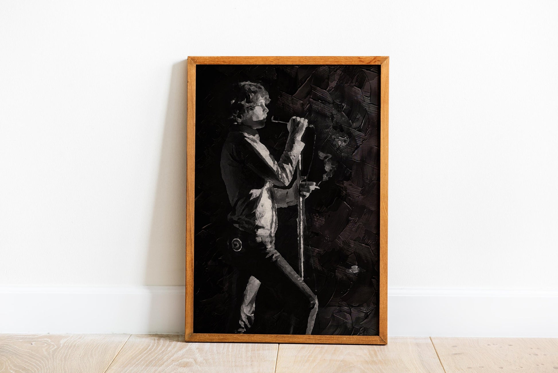 Jim Morrison Poster The Doors Frontman Black and White Rock Music Wall Art Digital Download