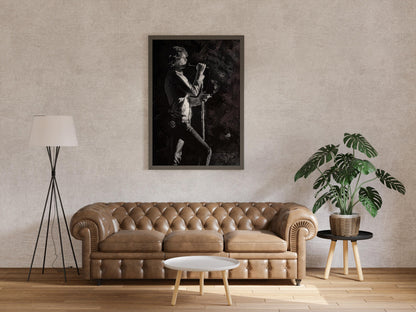 Jim Morrison Poster The Doors Frontman Black and White Rock Music Wall Art Digital Download