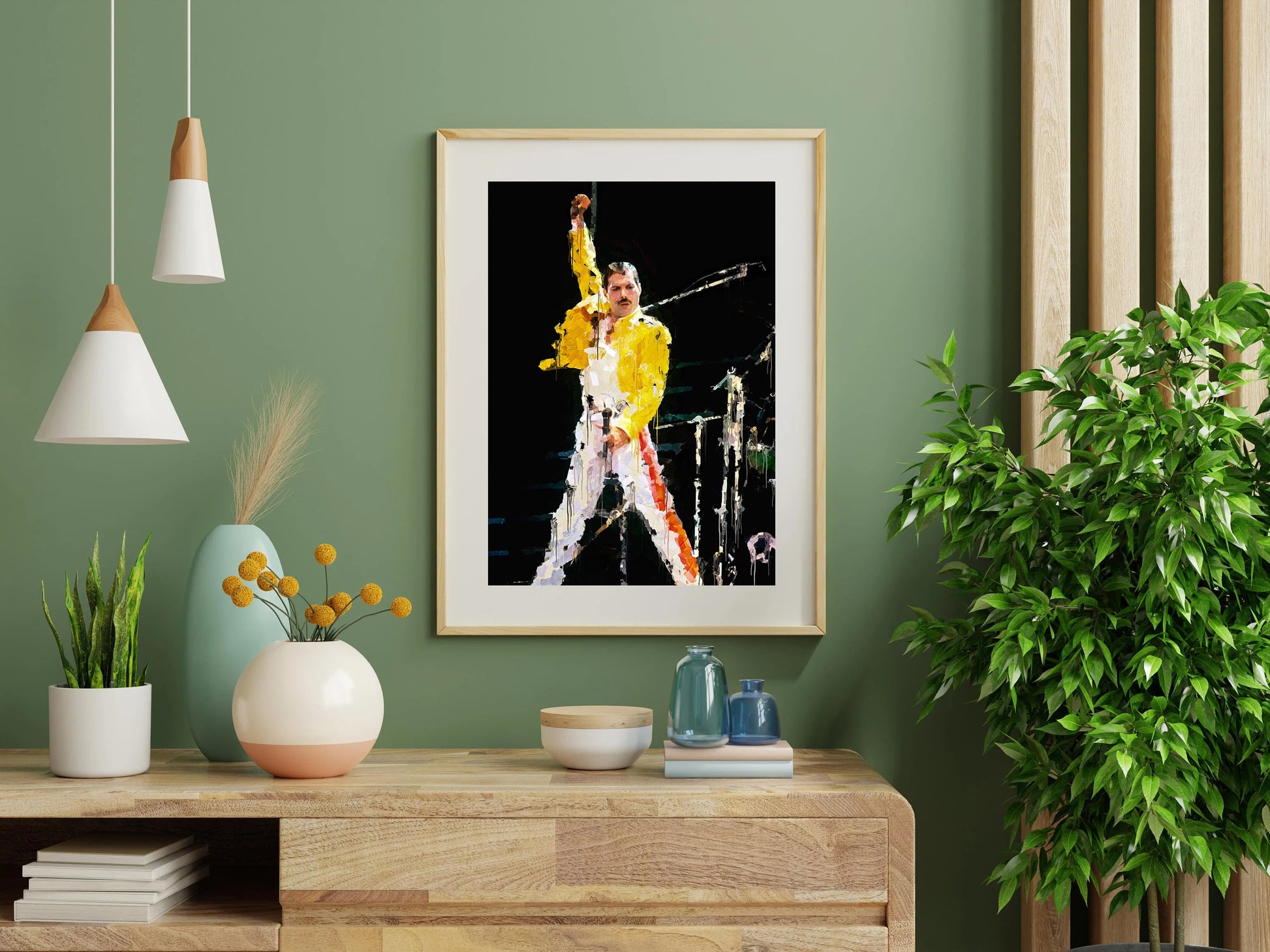 Freddie Mercury Poster Queen Live Performance Music Icon Wall Art Digital Download