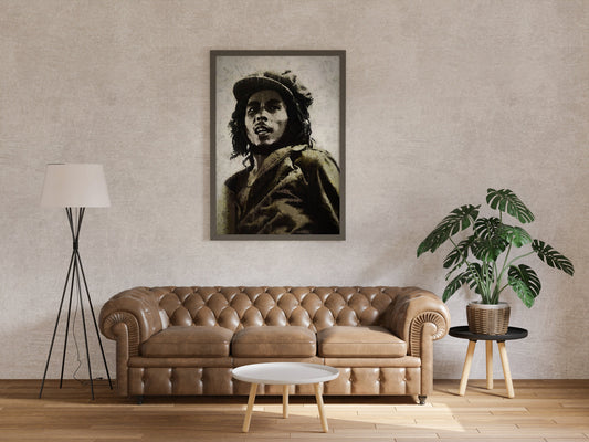 Bob Marley Poster Reggae Icon Black and White Music Wall Art Digital Download