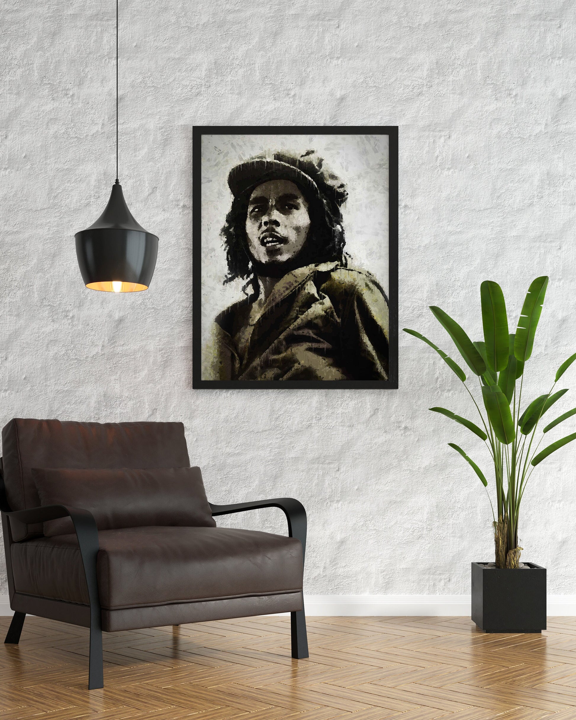 Bob Marley Poster Reggae Icon Black and White Music Wall Art Digital Download