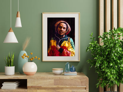 Bob Marley Poster Reggae Legend Colorful Music Wall Art Digital Download