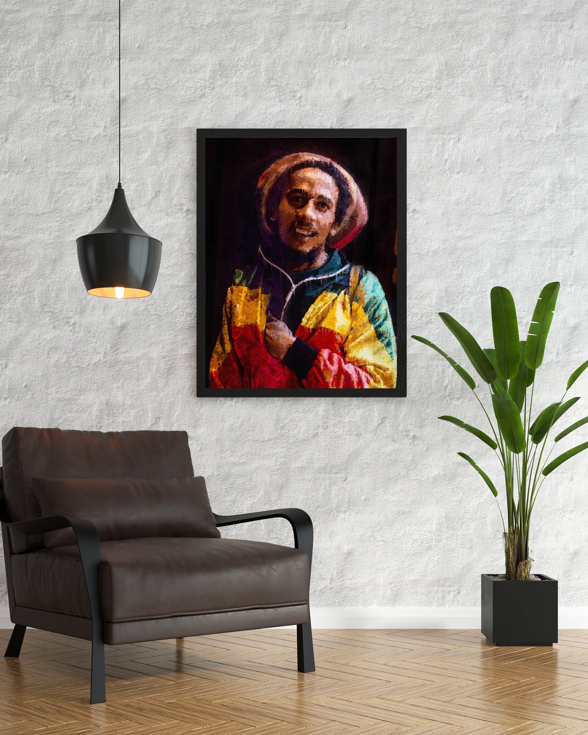 Bob Marley Poster Reggae Legend Colorful Music Wall Art Digital Download