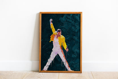 Freddie Mercury Poster Queen Iconic Singer Music Legend Wall Art Digital Download