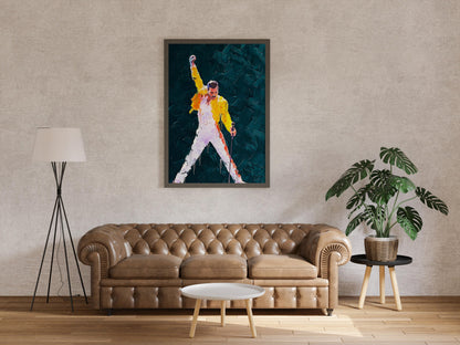 Freddie Mercury Poster Queen Iconic Singer Music Legend Wall Art Digital Download