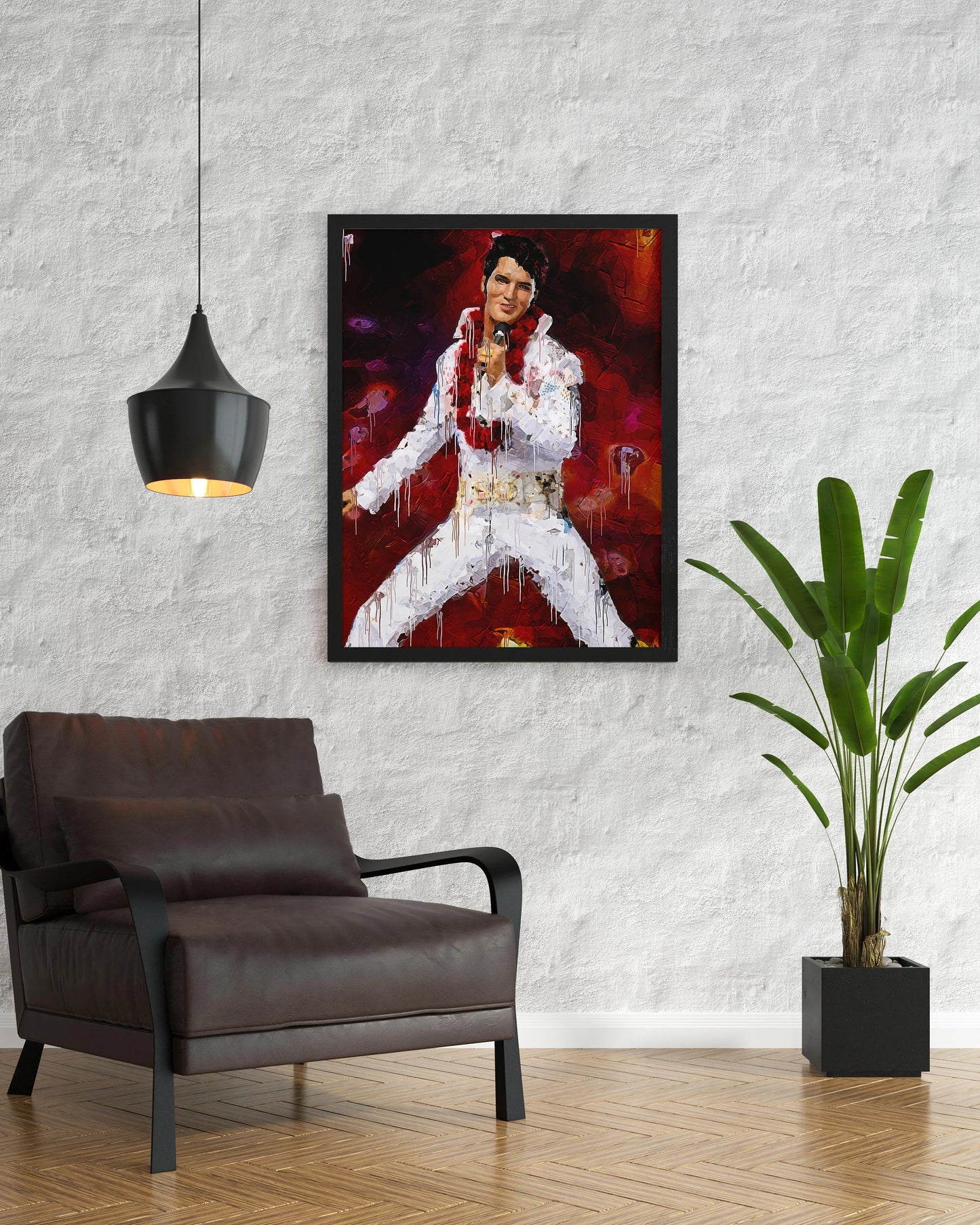 Elvis Presley Poster Red Stage Performance Music Icon Wall Art Digital Download