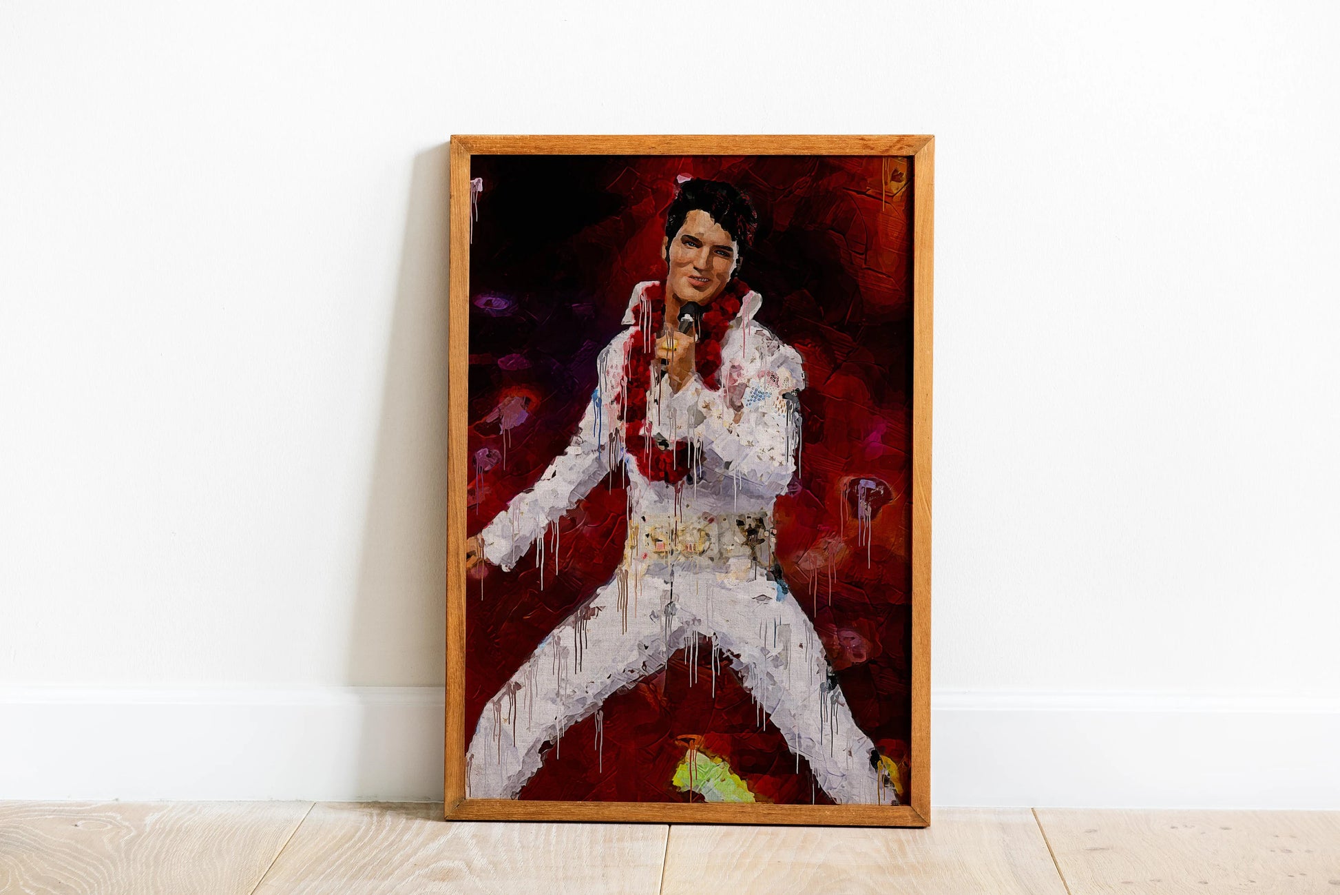 Elvis Presley Poster Red Stage Performance Music Icon Wall Art Digital Download