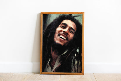 Bob Marley Poster Reggae Legend Iconic Smile Music Wall Art Digital Download