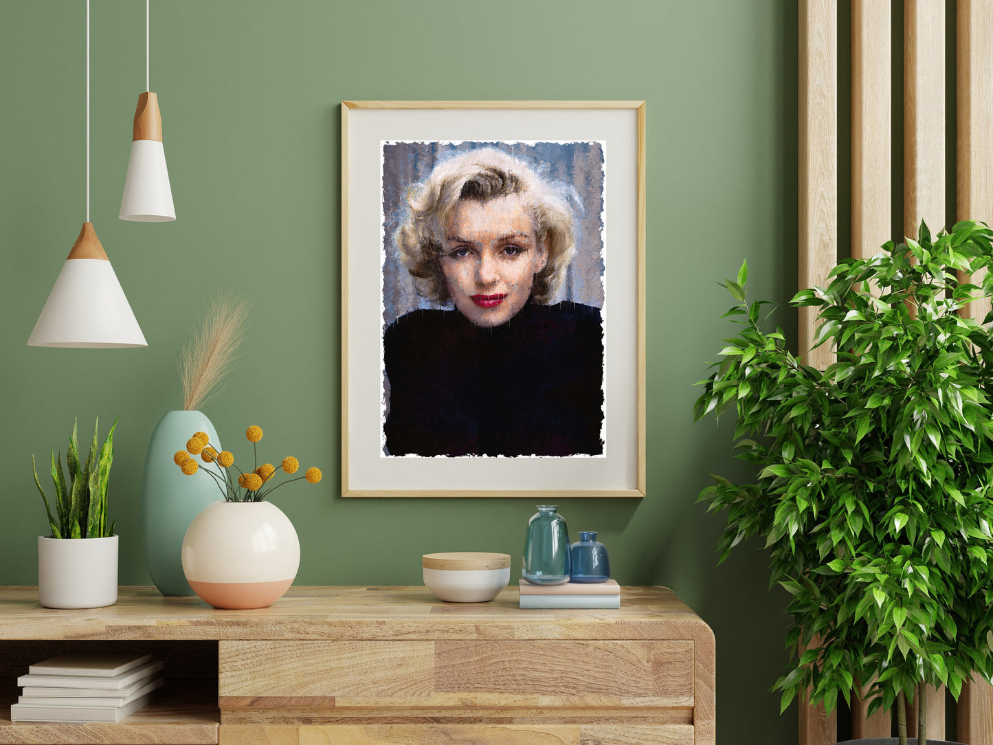 Marilyn Monroe Portrait Poster Vintage Hollywood Wall Art Digital Download