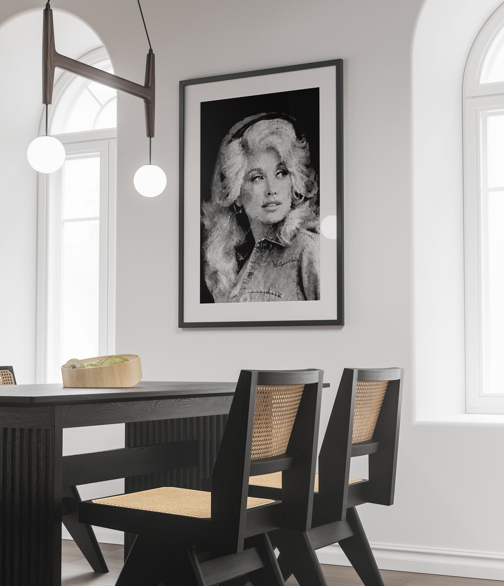 Dolly Parton Black and White Poster – Vintage Country Music Wall Art Digital Download