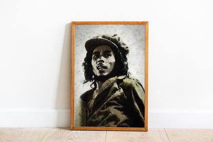 Bob Marley Poster Reggae Icon Black and White Music Wall Art Digital Download