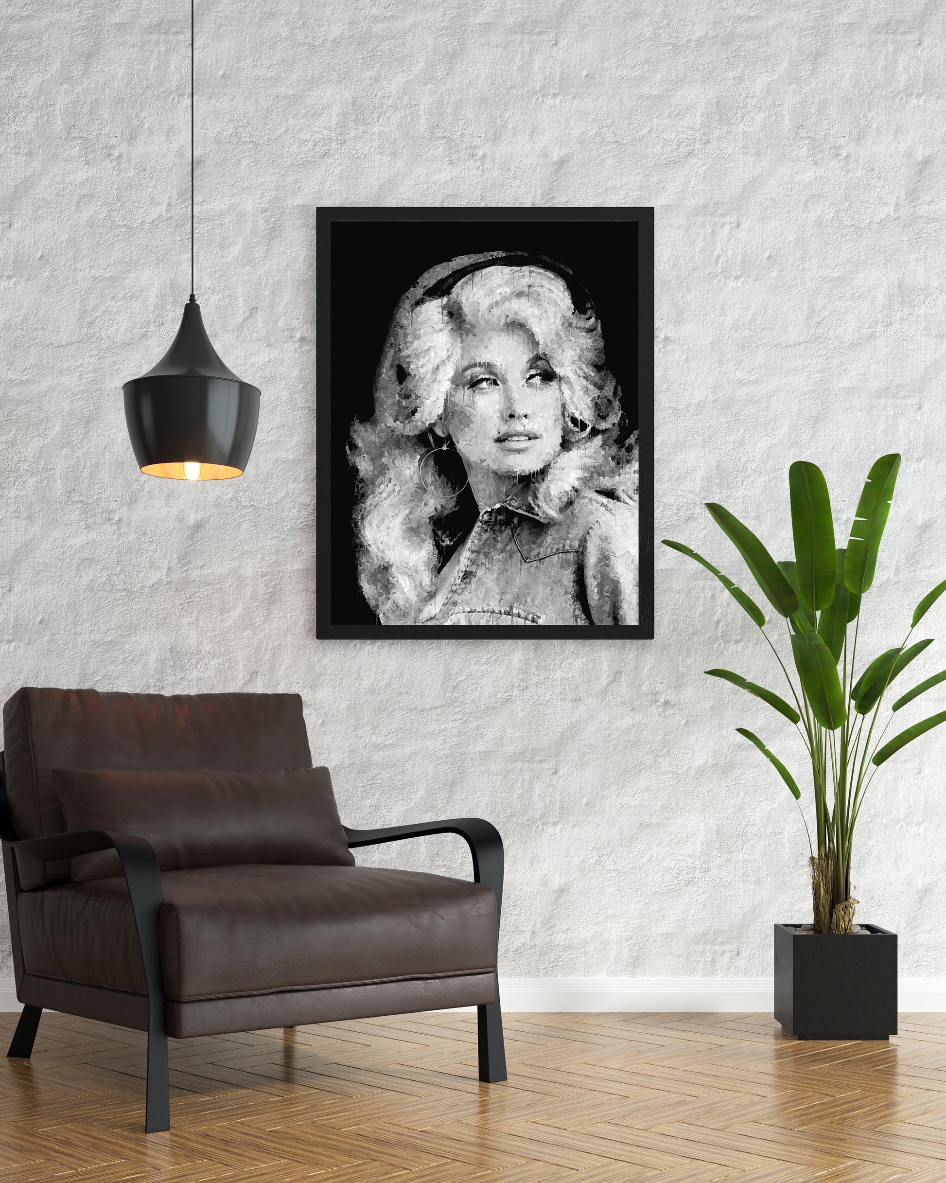 Dolly Parton Black and White Poster – Vintage Country Music Wall Art Digital Download