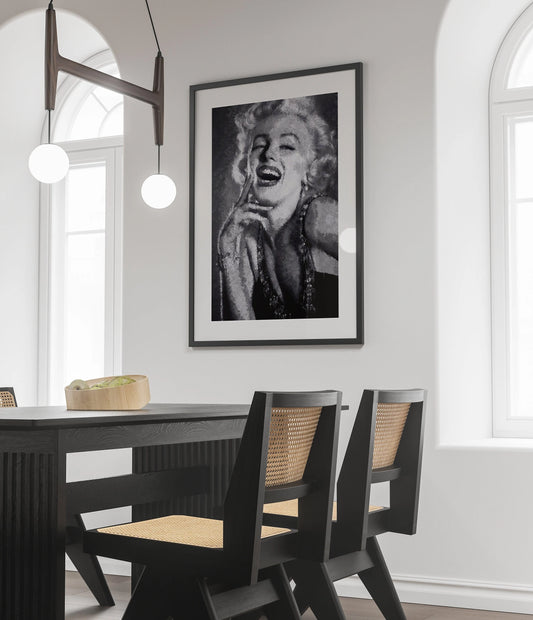 Marilyn Monroe Poster Black And White Vintage Hollywood Wall Art Digital Download