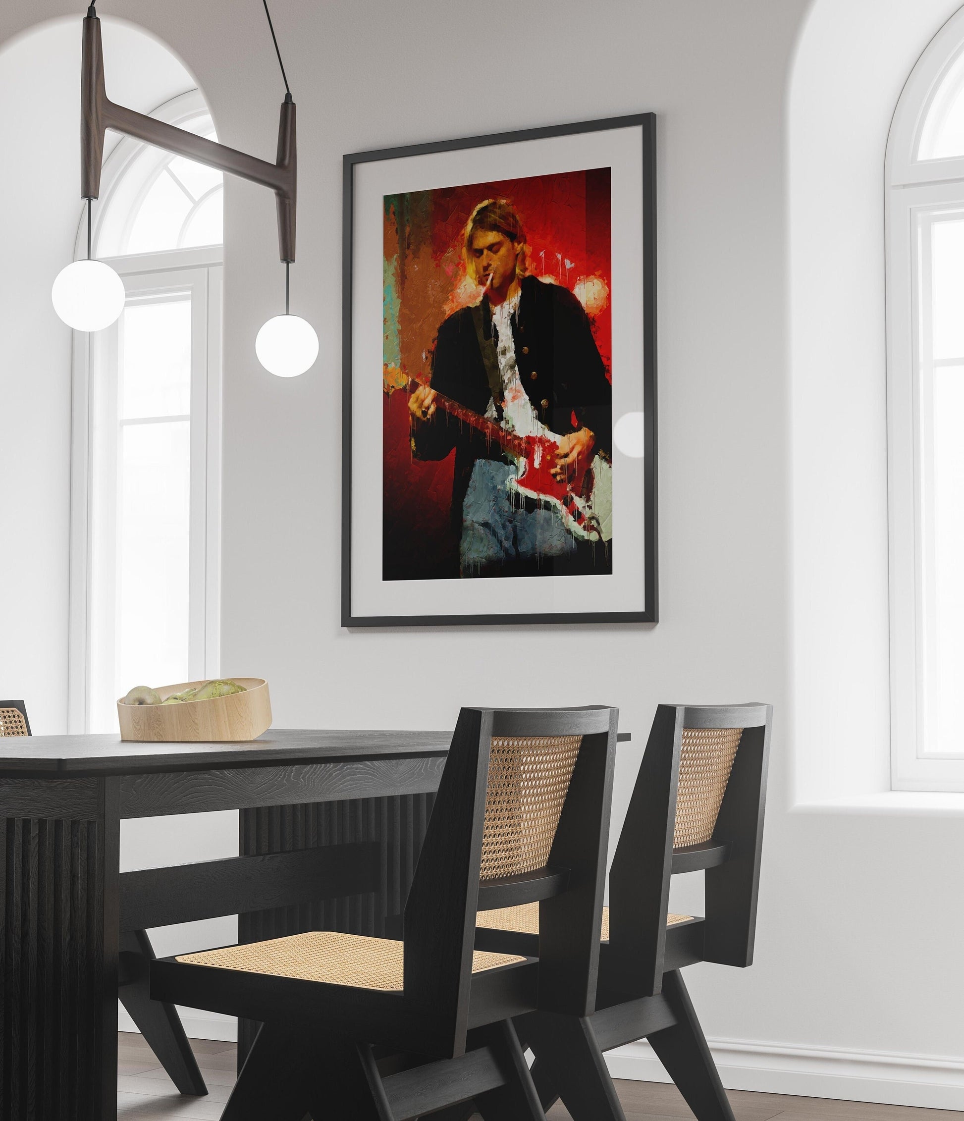 Kurt Cobain Poster Grunge Rock Music Wall Art Vintage Guitar Print Digital Download