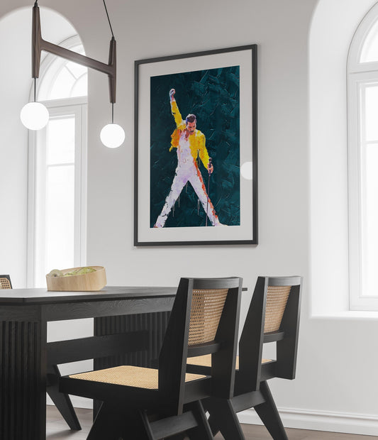Freddie Mercury Poster Queen Iconic Singer Music Legend Wall Art Digital Download
