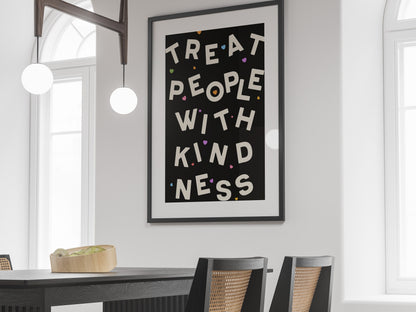 Harry Styles Typography Poster Treat People With Kindness Quote Wall Art Digital Download