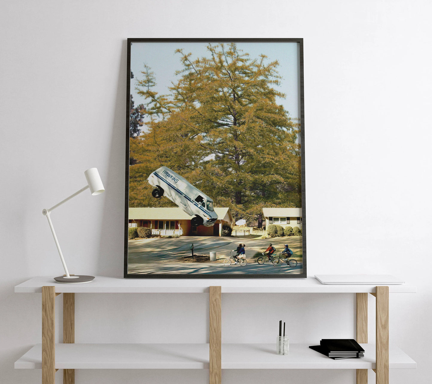 Stranger Things Poster Hawkins Van Scene Retro 80s Sci Fi Wall Art Digital Download