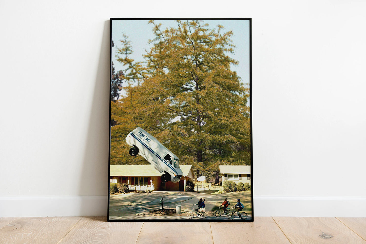 Stranger Things Poster Hawkins Van Scene Retro 80s Sci Fi Wall Art Digital Download
