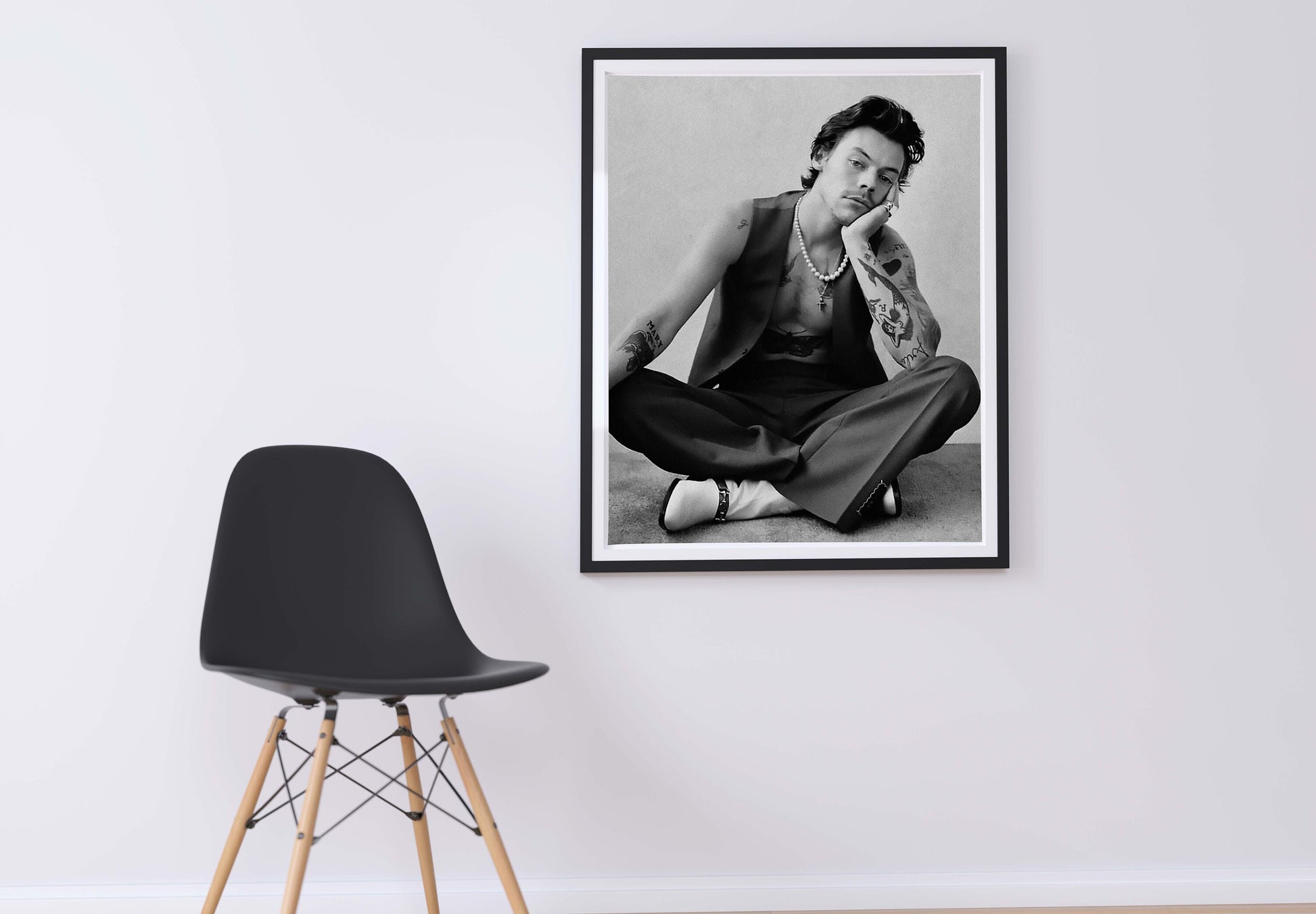 Harry Styles Tattooed Monochrome Fashion Portrait Digital Download