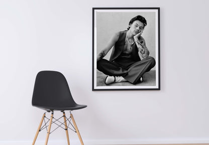 Harry Styles Tattooed Monochrome Fashion Portrait Digital Download