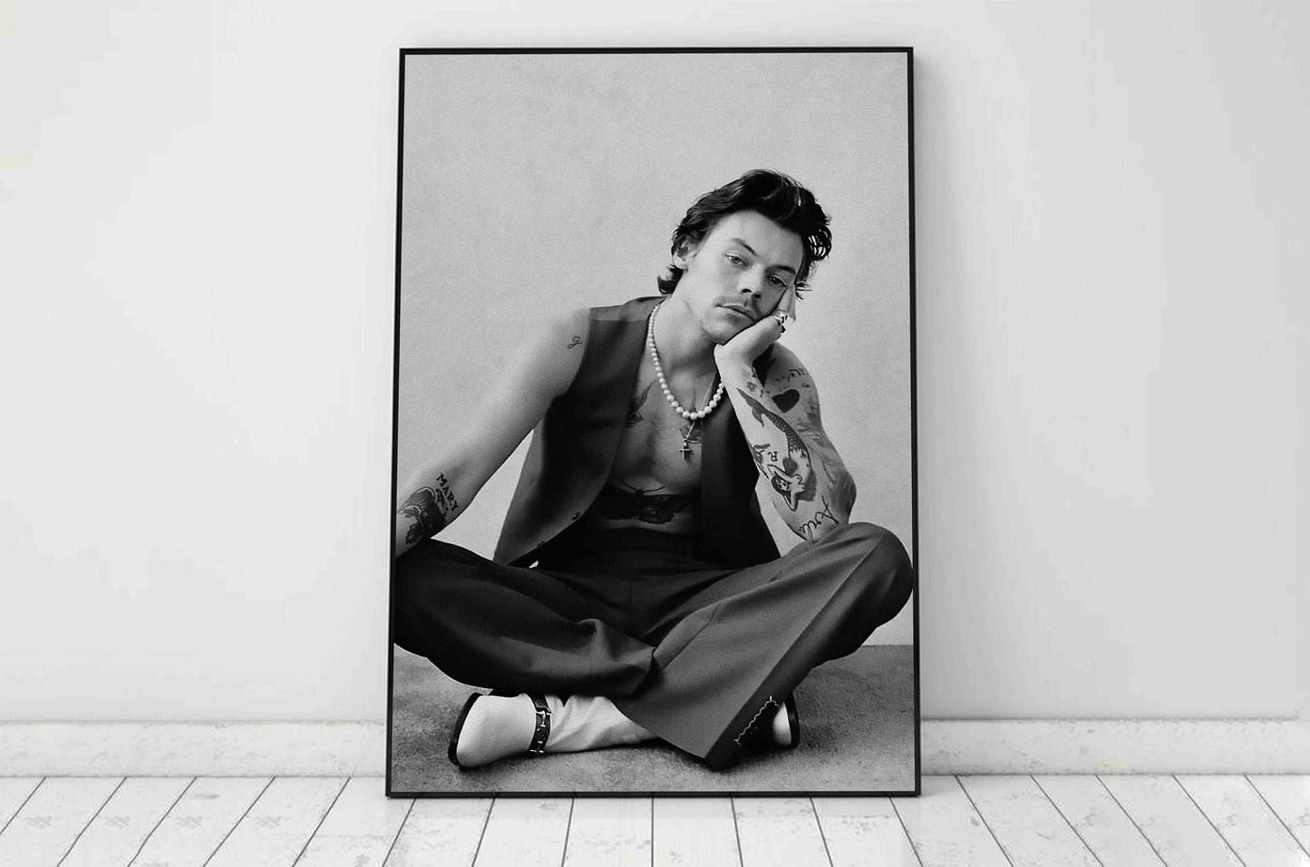 Harry Styles Tattooed Monochrome Fashion Portrait Digital Download