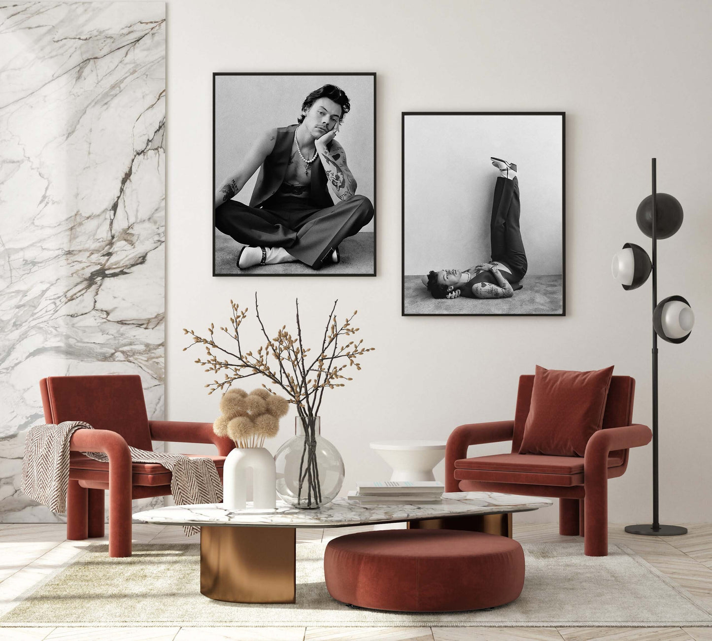 Harry Styles Tattooed Monochrome Fashion Portrait Digital Download