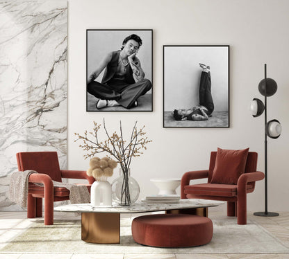 Harry Styles Tattooed Monochrome Fashion Portrait Digital Download