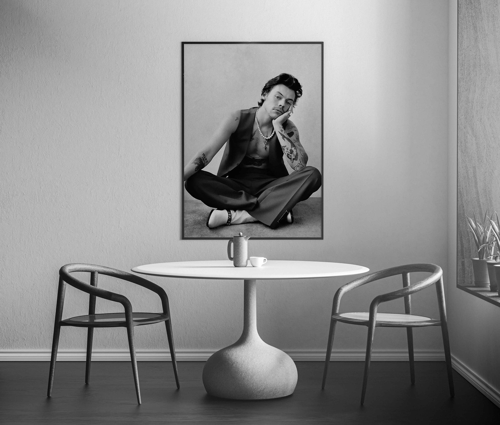 Harry Styles Tattooed Monochrome Fashion Portrait Digital Download