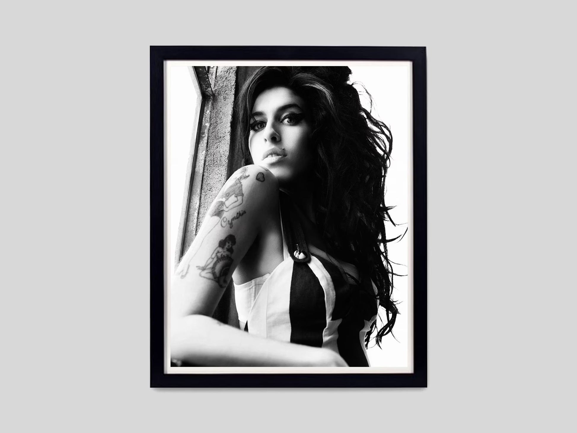 Amy Winehouse Tattoo Portrait Black and White Music Art Digital Download