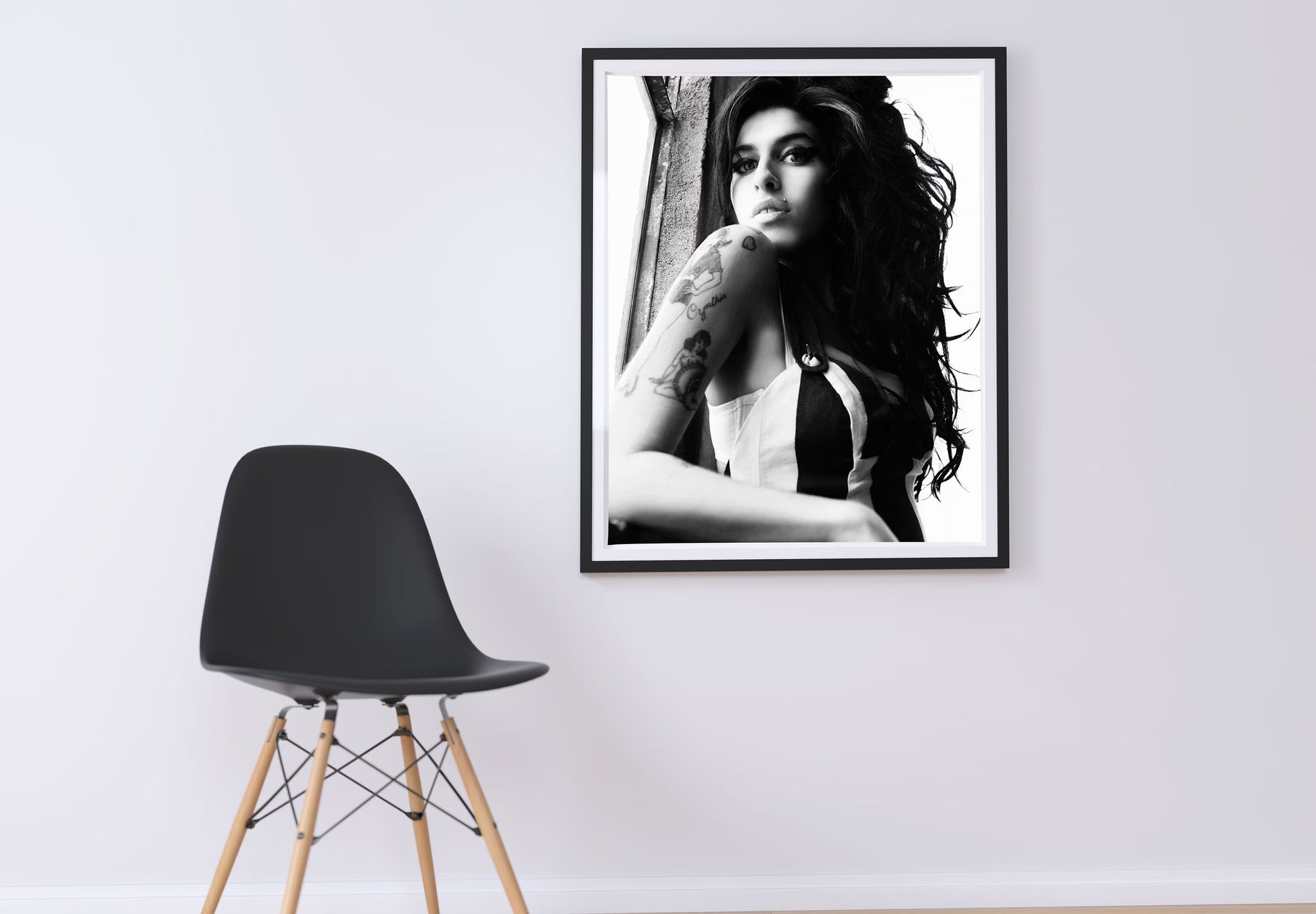 Amy Winehouse Tattoo Portrait Black and White Music Art Digital Download