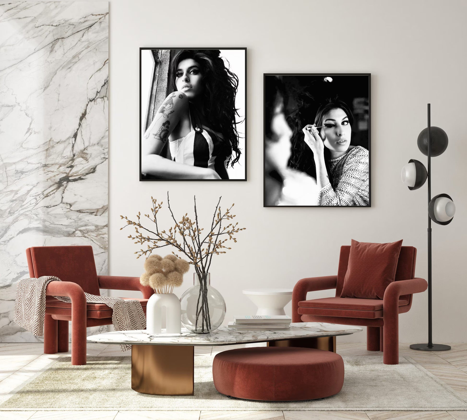 Amy Winehouse Tattoo Portrait Black and White Music Art Digital Download