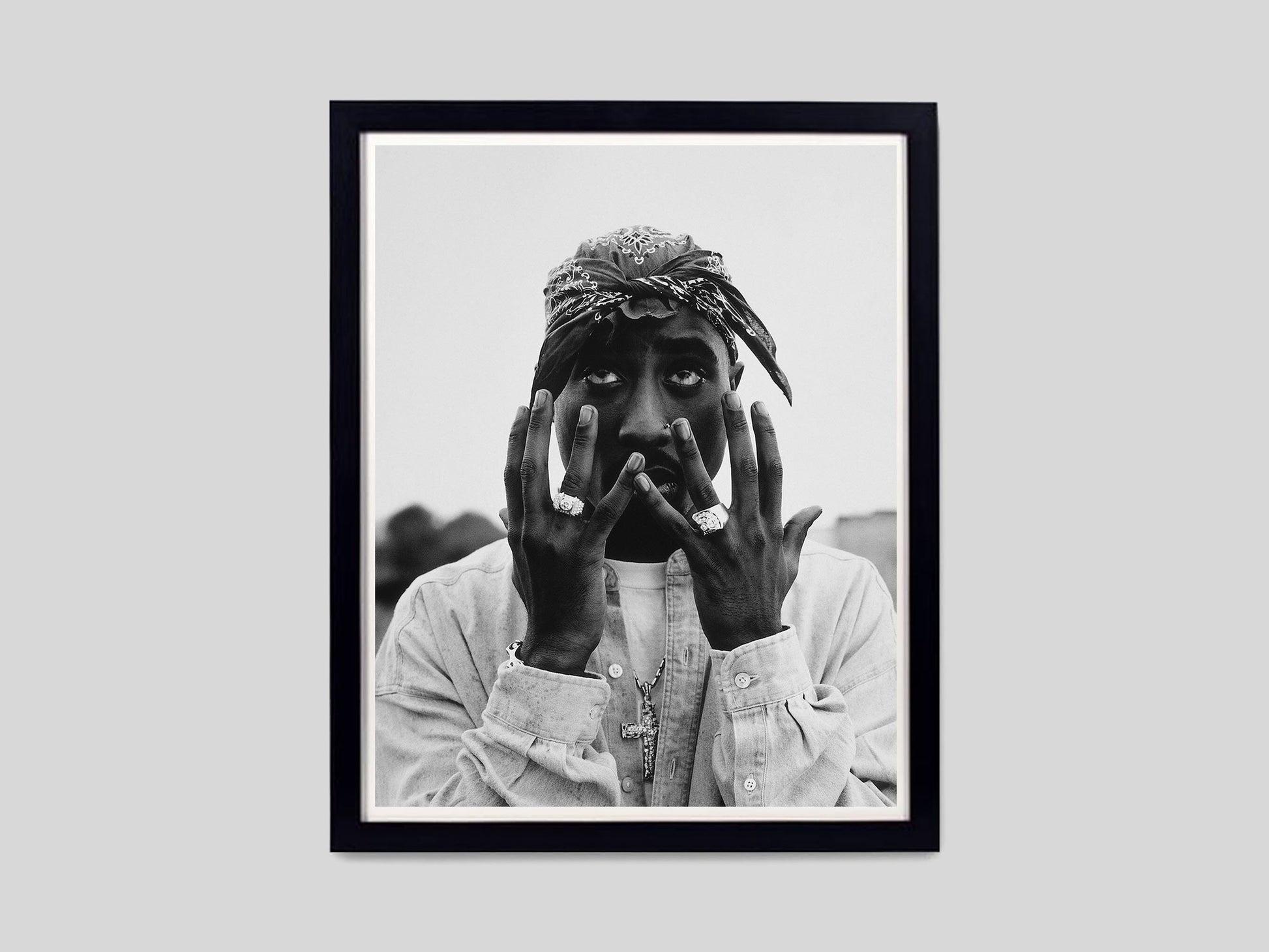 Tupac Shakur Black and White Rap Icon Hip Hop Portrait Digital Download