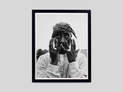Tupac Shakur Black and White Rap Icon Hip Hop Portrait Digital Download
