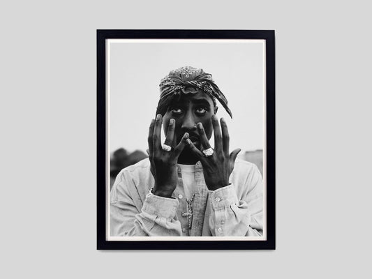 Tupac Shakur Black and White Rap Icon Hip Hop Portrait Digital Download