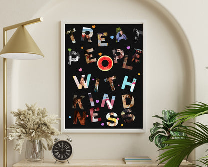 Harry Styles Typography Poster Treat People With Kindness Wall Art Digital Download