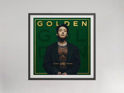 Jung Kook Golden Album Cover Poster Music Wall Art Digital Download